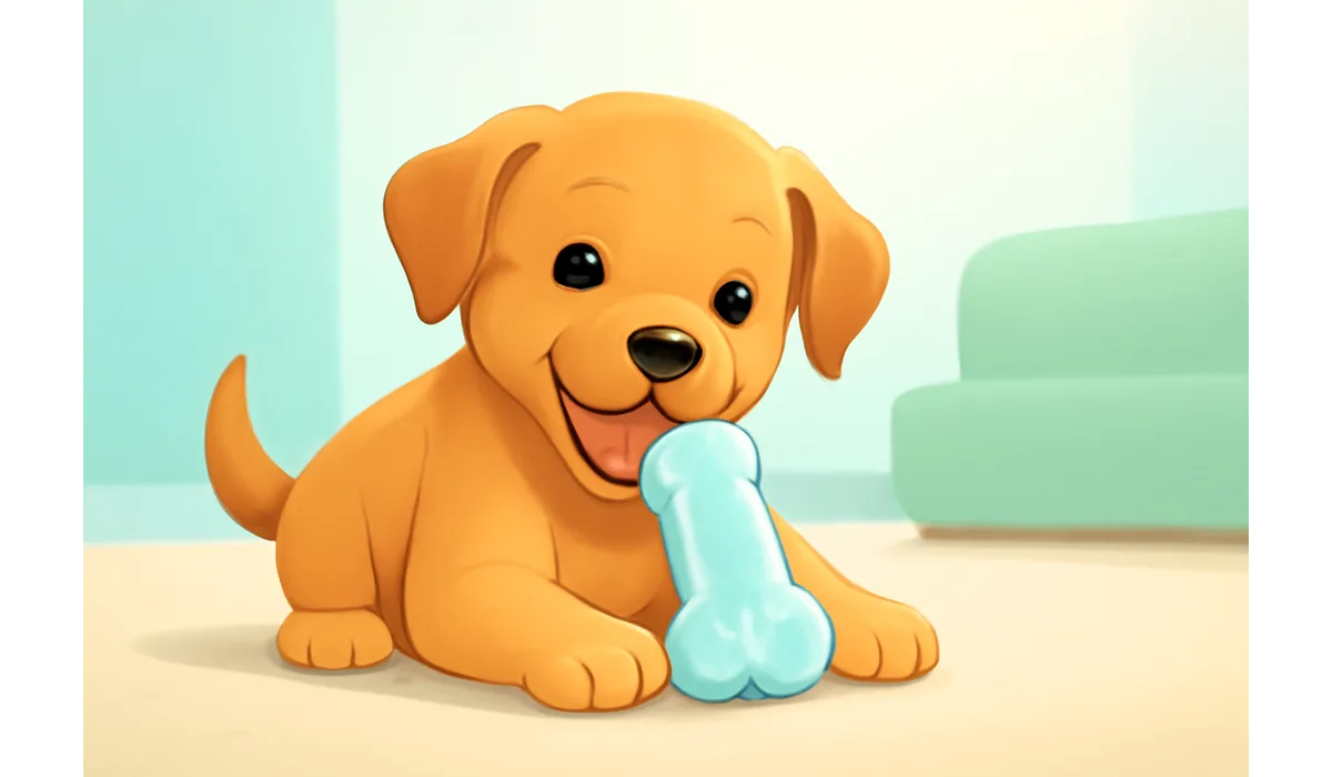 Puppy Teething Redirection with Frozen Toy Routines